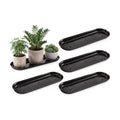 5 Pcs 14 x 4.6 Inch Plant Trays, Plastic Saucers for Window Sills, Black