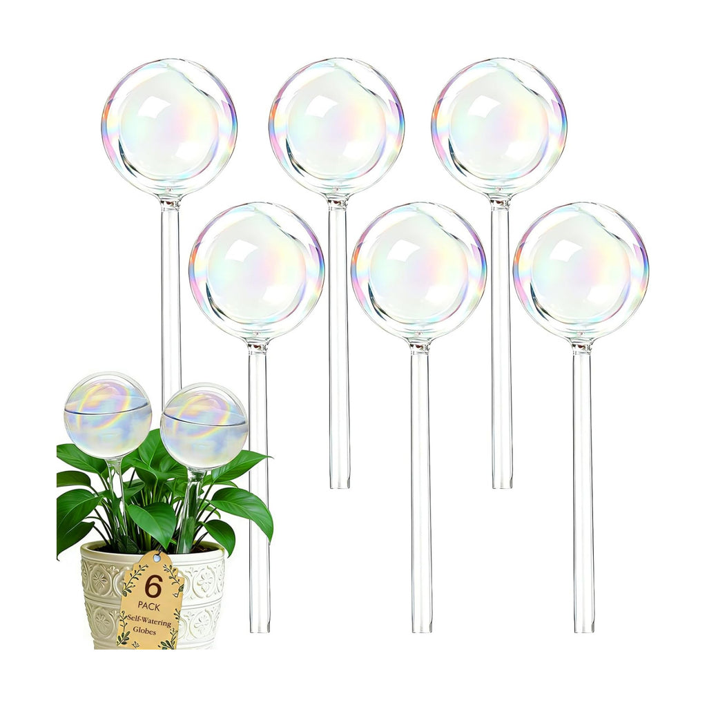 Self Watering Globes for Plants, Large 6pcs Glass Garden Self Watering Bulb | Up to 5 Days of Irrigation Self Watering