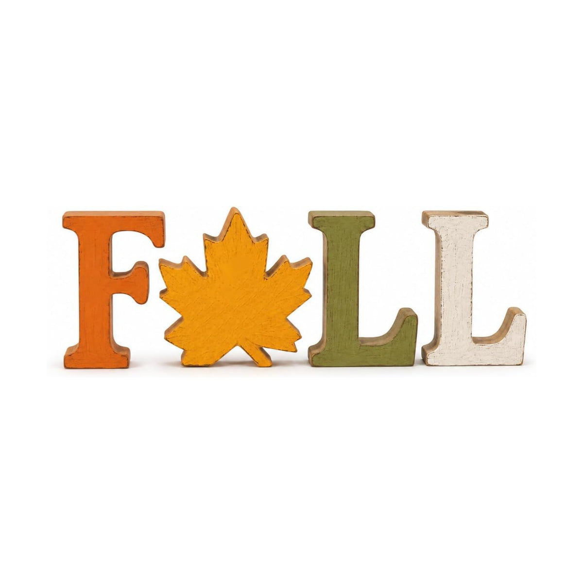 Fall Decorations for Home, 4 PCS Wooden Table Signs, Autumn Letter Blocks