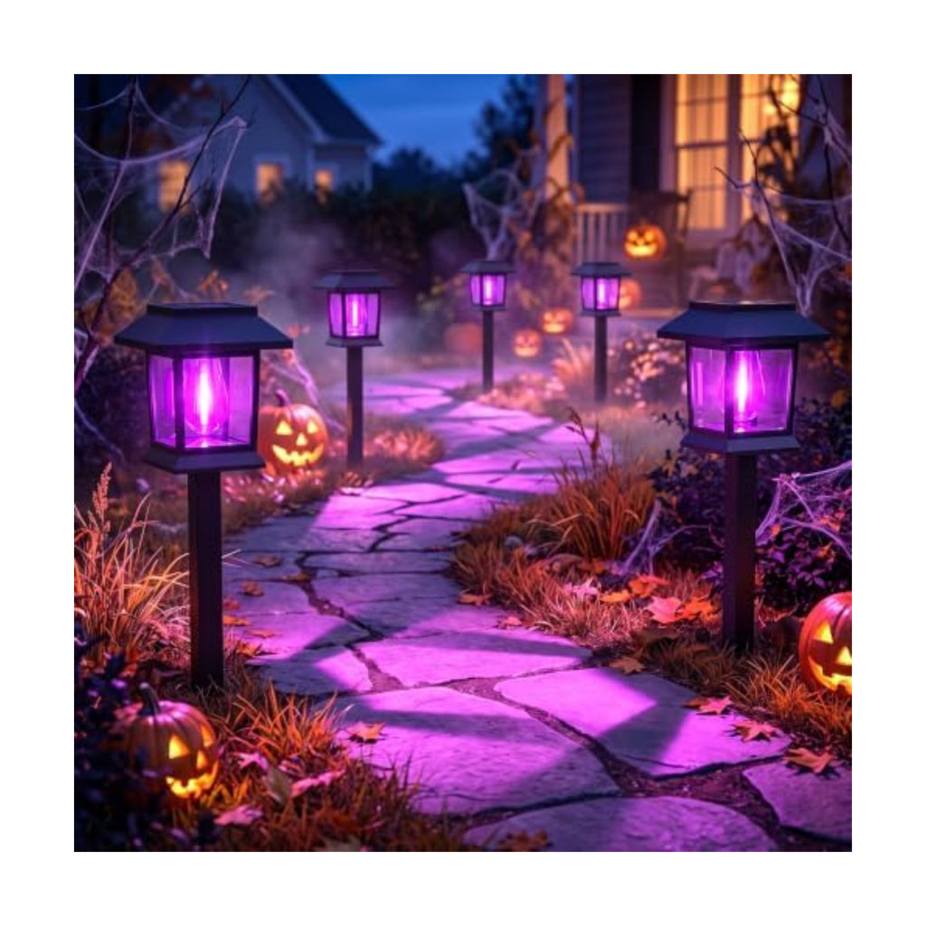 Greluna Solar Lights Outdoor,12 Pack Purple Waterproof Auto On/Off Solar Pathway Lights for Your Garden, Landscape, Path, Yard, Patio, Driveway,Walkway Halloween Decor