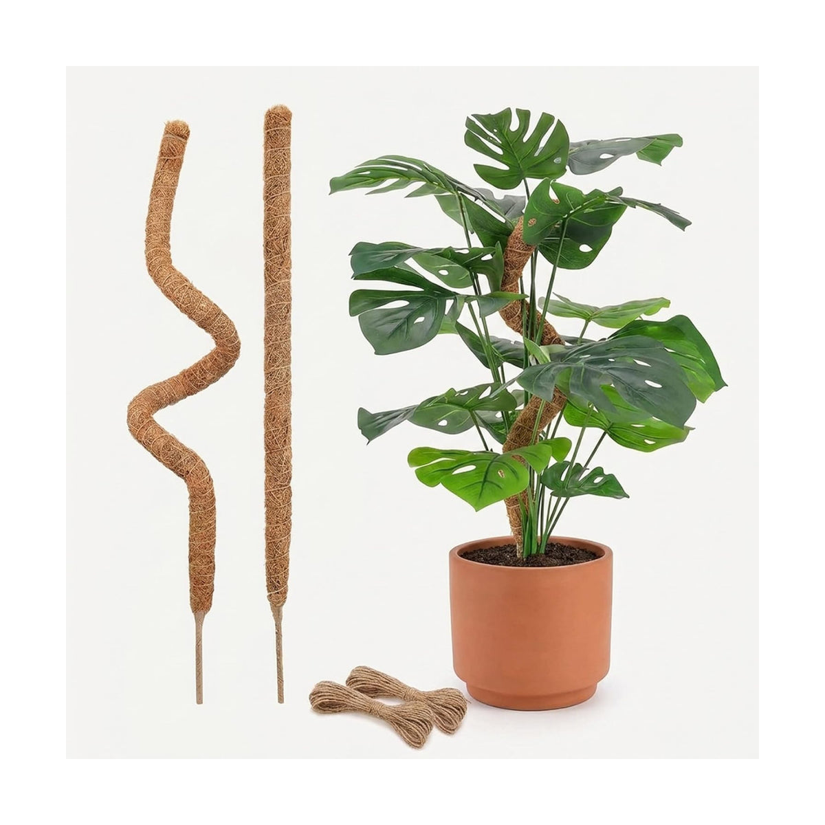 2-Pack Stackable Bendable Moss Pole, Rust-Free Aluminum Core for Monstera