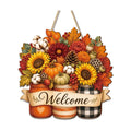 Fall Door Sign Wooden Floral Fall Door Decor for Autumn Decor