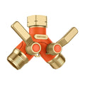 Hose Splitter 2 Way Heavy Duty, Garden Hose Splitter- Full Metal Body Y Type with Dual Shut Off Valves, 3/4" Standard