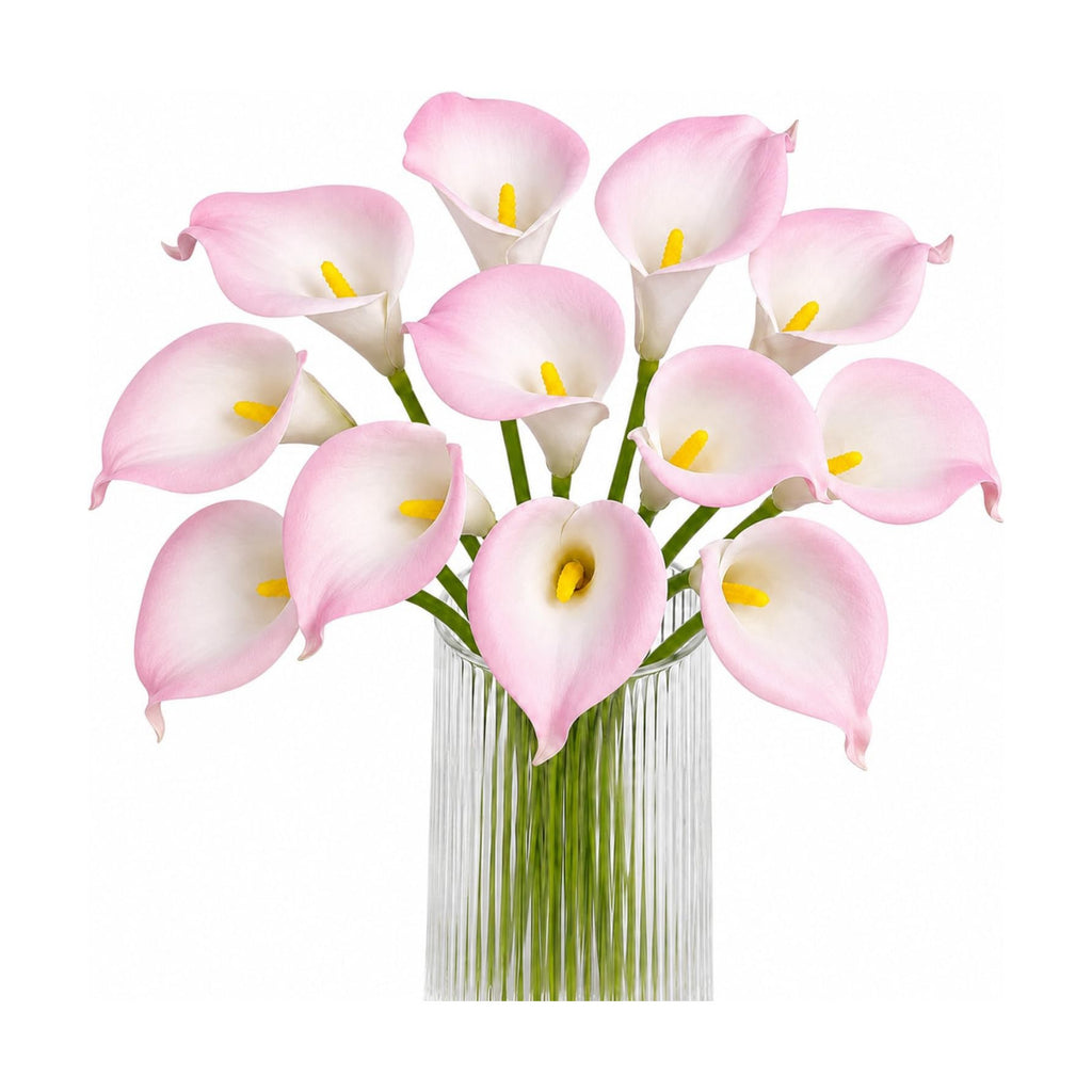 Letjolt Artificial Calla Lily Flowers 12Pcs, Blush Pink