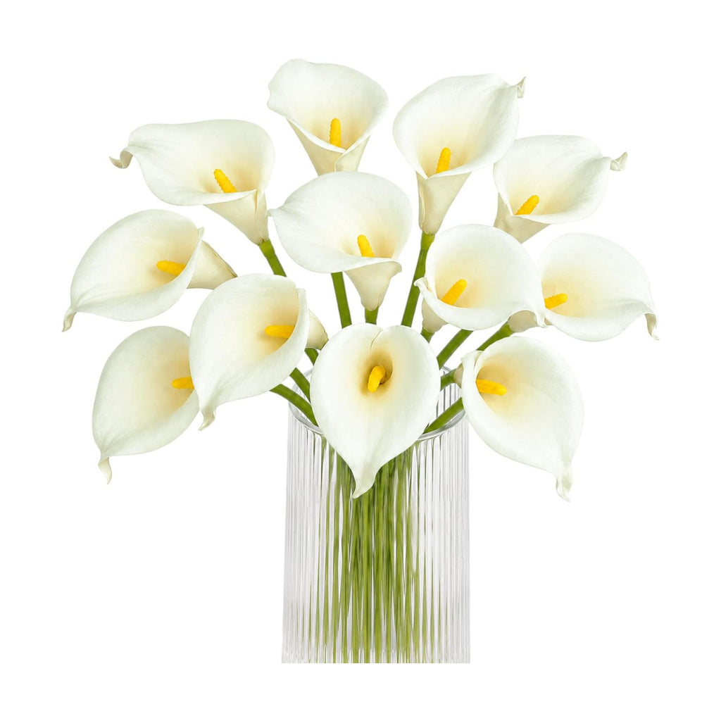 Letjolt Artificial Calla Lily Flowers 12Pcs, Beige
