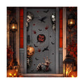 44.88 x 15.75 in Halloween Door Decals Zombie Bloody Handprint Stickers