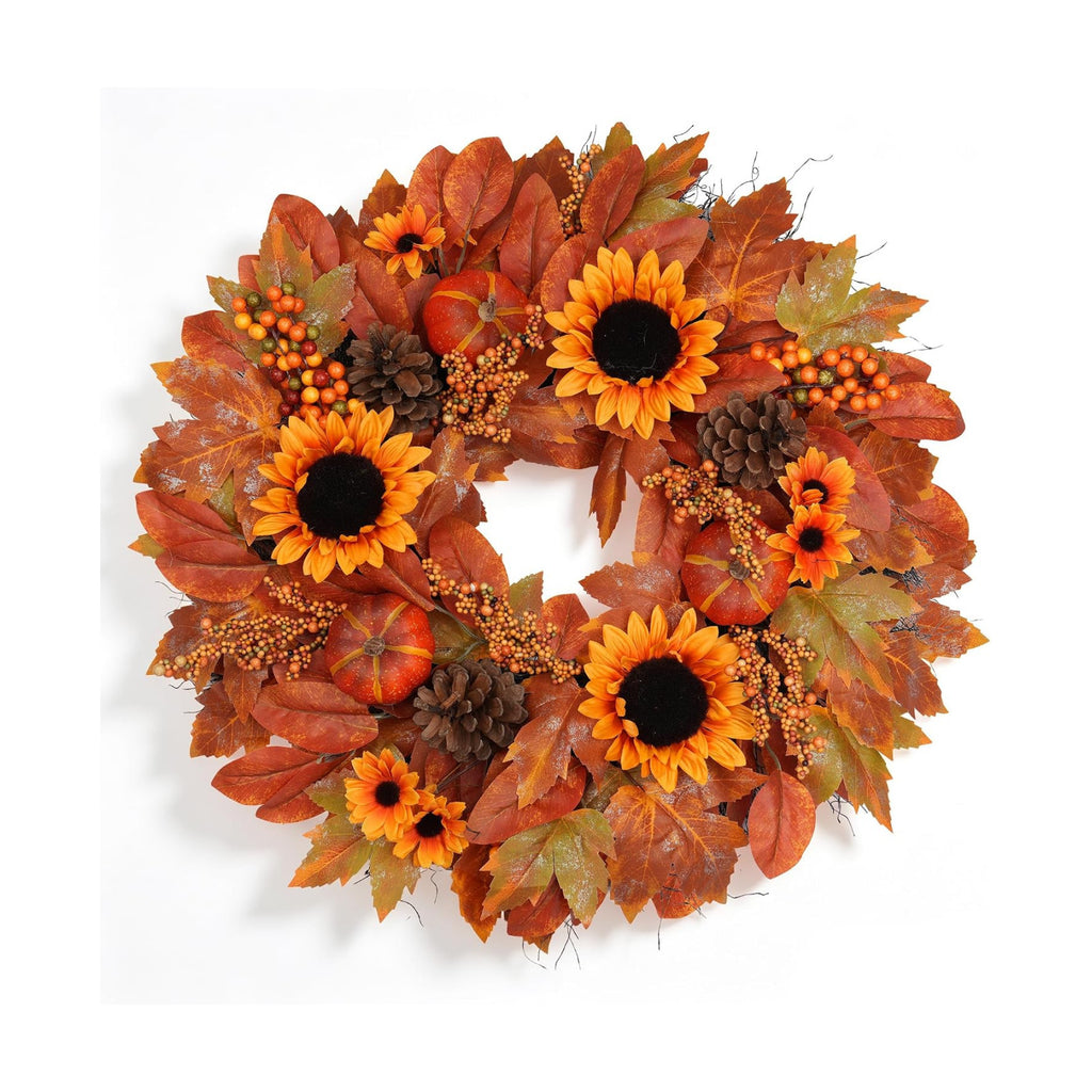 26" Fall Wreaths for Front Door Outside Sunflower Autumn Wreath
