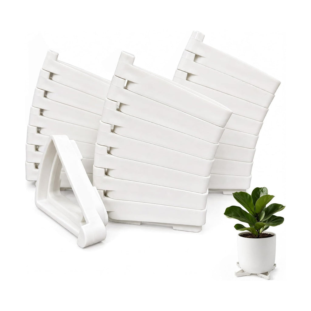 24 Pack Pot Feet for Outdoor Planters, White