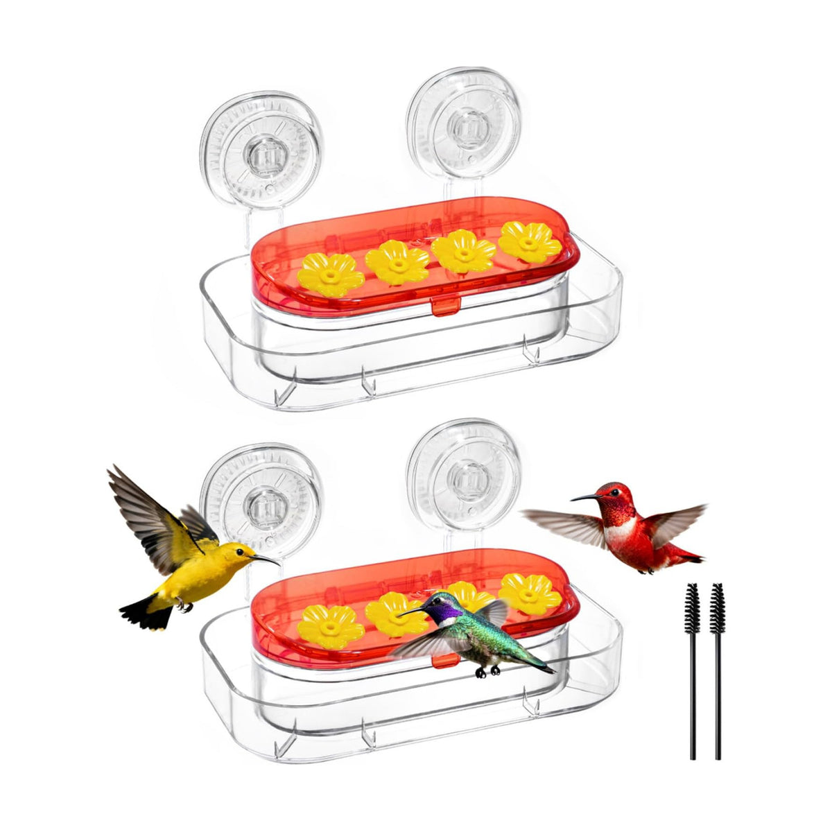 Redboat 2 Pack Window Hummingbird Feeder