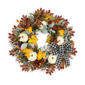 24" Fall Wreaths for Front Door Outside Pumpkin Autumn Wreath