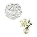 Modern Glass Flower Frog,Floral Stem Holder with Irregularly Ring Design