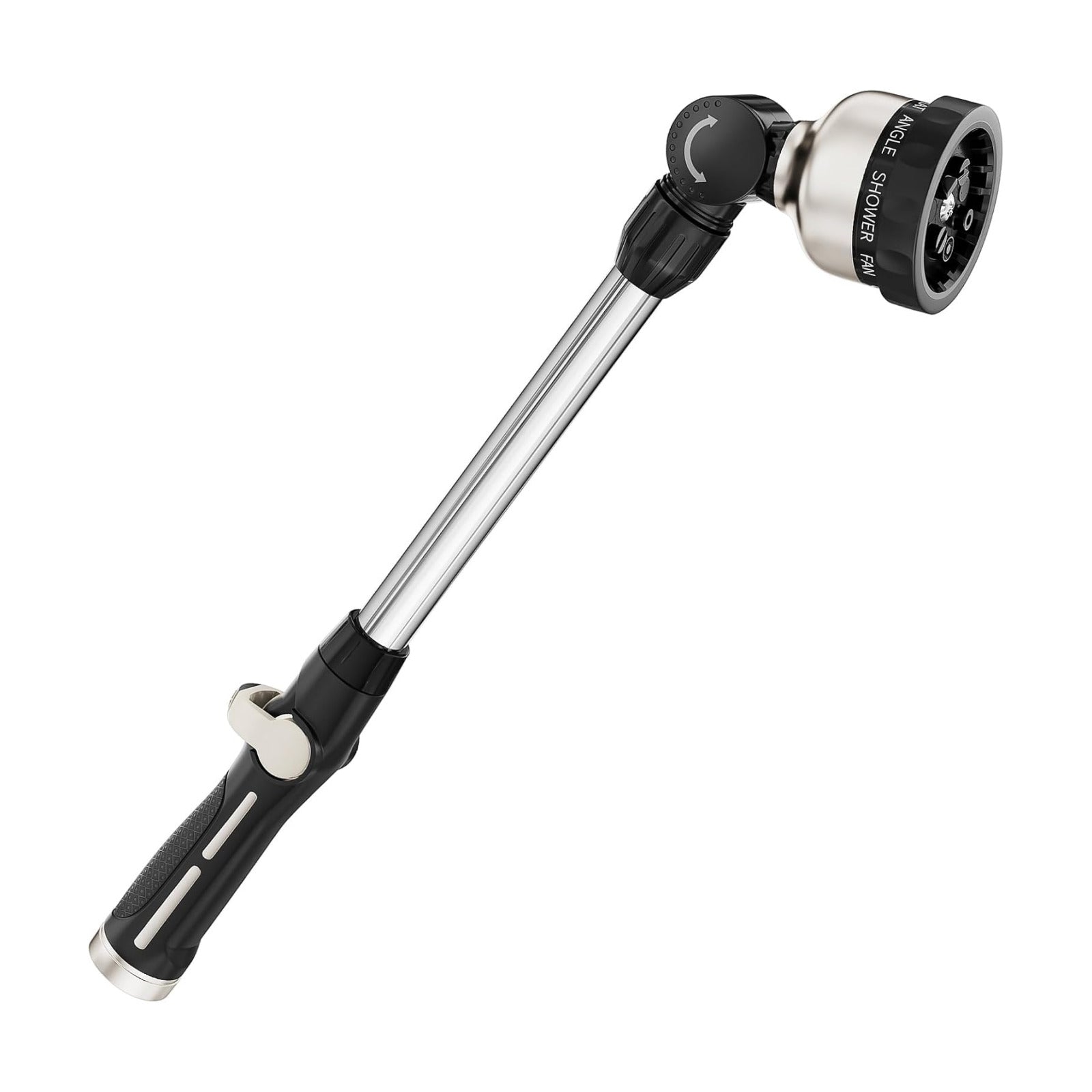 FANHAO 16-Inch Metal Watering Wand, Heavy Duty Garden Hose Wand with 9 Spray Patterns, 180° Rotating Long Hose Nozzle