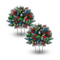2 Pack Artificial Christmas Urn Filler,Pre-lit Lighted Christmas Tree