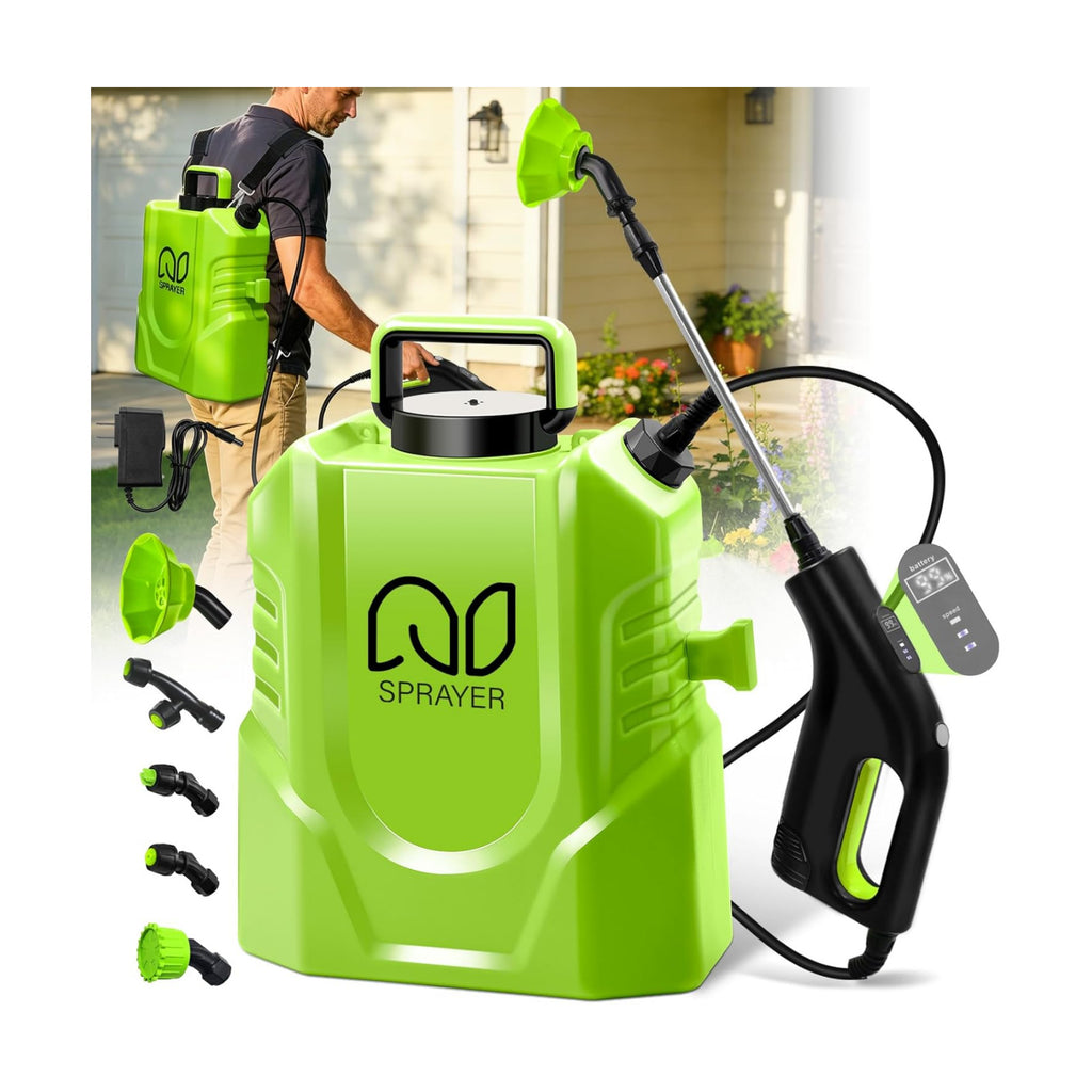 Battery Powered Backpack Sprayer 3 Gallon, Electric Garden Sprayer in Lawn | Digital Display, 3 Adjustable Pressures