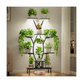 JUSTOGO Plant Stand Indoor with Grow Lights - 9 Tiered Tall Plant Shelf