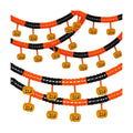 6 Pack Halloween Pumpkin Paper Chain Garland, Pumpkin Paper Garland Decor