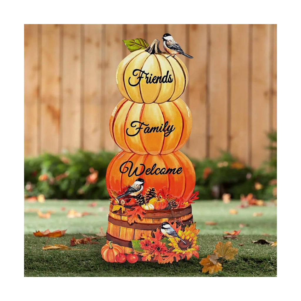 Fall Pumpkin Garden Stakes,Thanksgiving Decorations Outdoor for Yard Art