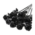 Nubry Artificial Silk Roses, 10pcs Fake Black Roses Bouquet