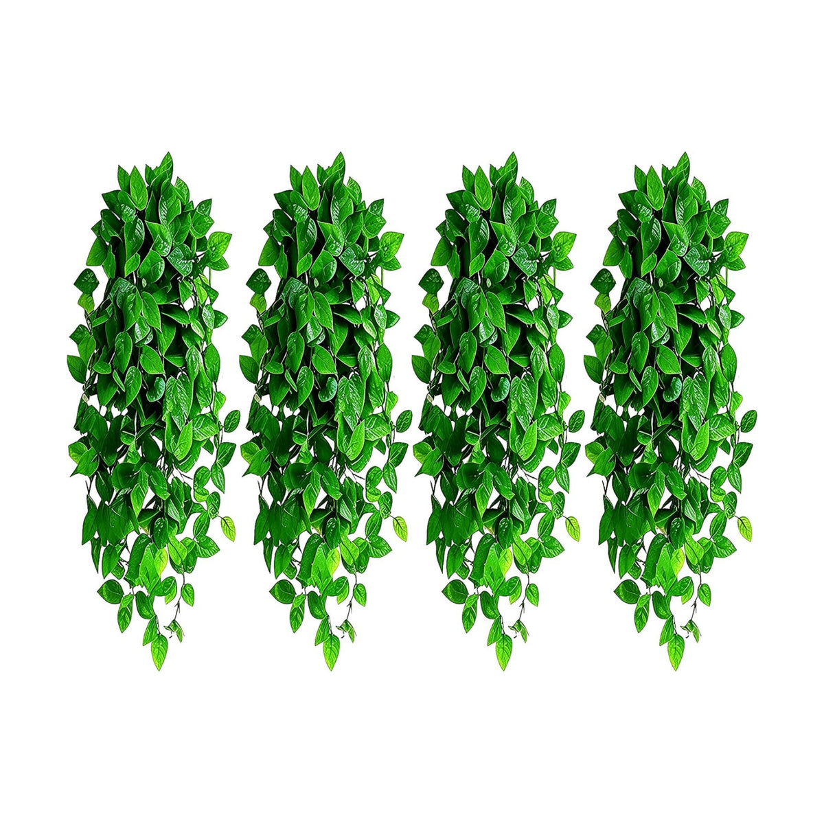 Artificial Hanging Plants, 4pcs Fake Pothos Vine Greenery for Wall Decor - Indoor Outdoor Home Living Room Hanging Decor, No Basket Included