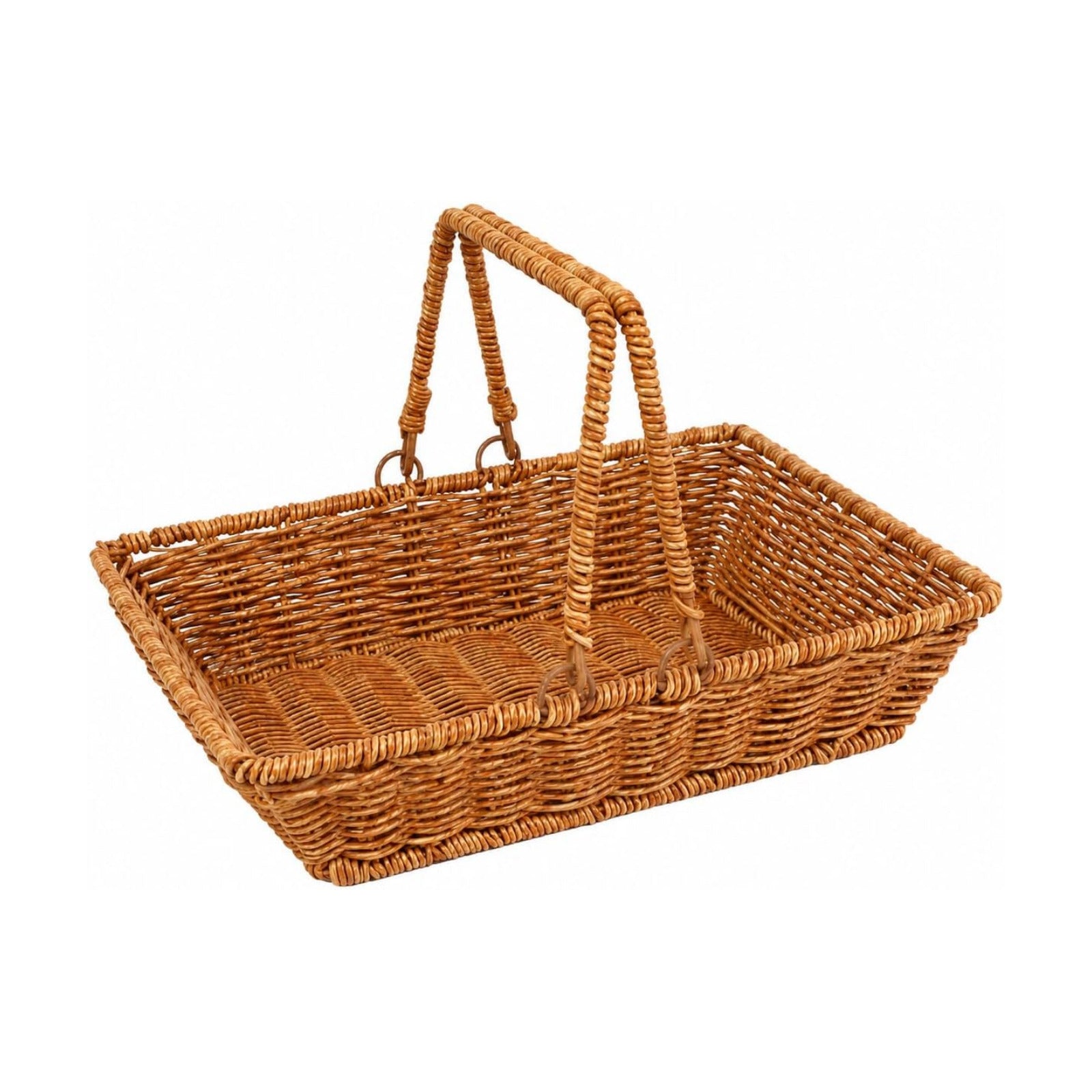 Handwoven Wicker Garden Trug & Harvest Basket with Handles, Garden Flower Baskets for Gathering Vegetables & Gathering