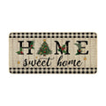 ORTIGIA Christmas Tree Doormat Home Sweet Home Indoor Outdoor Patio Winter Welcome Door Mats Large 17x36 INCH Non-Slip Durable Entrance Mat for Home Entrance Outside Entry Yard Floor Patio