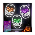 3-Pack 11" Halloween Classics Twinkling LED Skull Window Lights