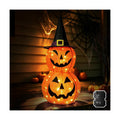 Halloween Decorations Lighted Jack‑O'‑Lantern Pumpkin with Witch Hat, Collapsible LED Light Up Pumpkin with Timer Battery Operated, Halloween Yard Porch Indoor Outdoor Garden Pathway Holiday Decor