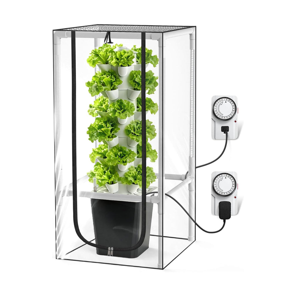 JESLED 6 Tiers Hydroponics Growing System Kits with LED Grow Lights,Tent | Dual Auto Timers Indoor Vertical Hydroponic
