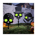 KODIBO Halloween Decorations Outdoor 3-Pack Metal Skull Garden Stakes