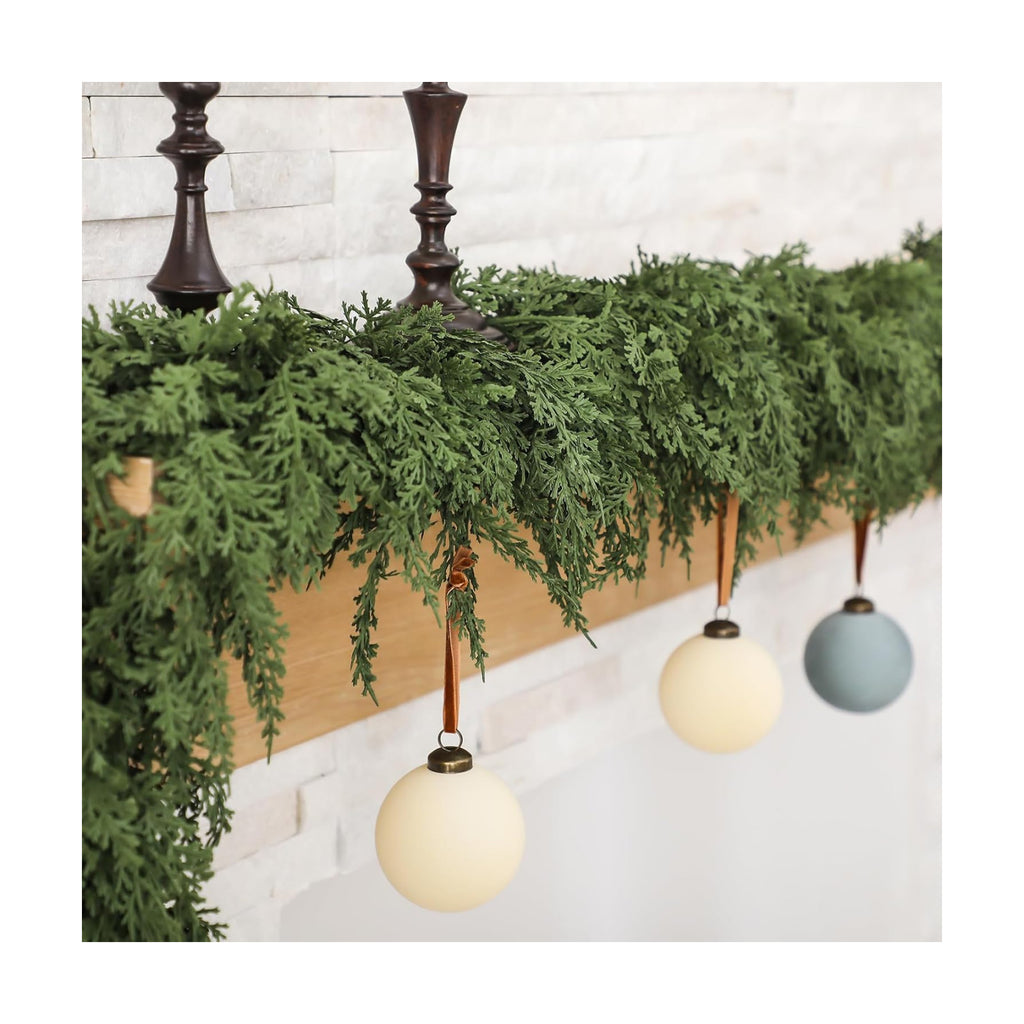 Jutom 1 Pcs 12 ft Artificial Cedar Garland for Christmas