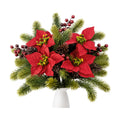 6pcs Christmas Flowers Artificial Poinsettia for Christmas Decor