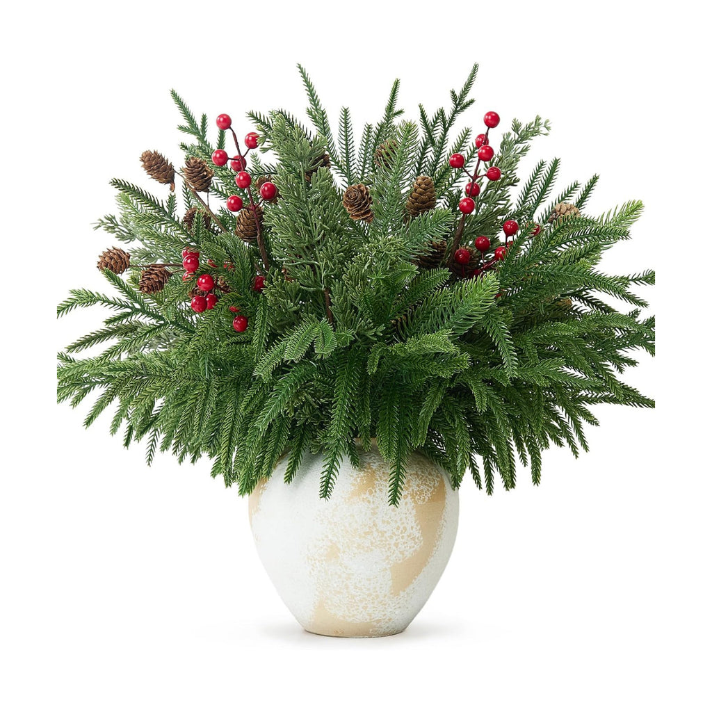 16pcs christmas Flowers Artificial Greenery for Christmas Decorations