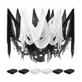 6 Pack Creepy Cloth 30 x 72 Inch, Spooky Halloween Polyester Decorations Scary Gauze Cloth Doorways Indoor Halloween Decorations Outdoor Yard Home Wall Decor(4 Black 2 White)