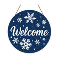 Winter Welcome Door Sign for Front Door,Wooden Snowflake Home Decor