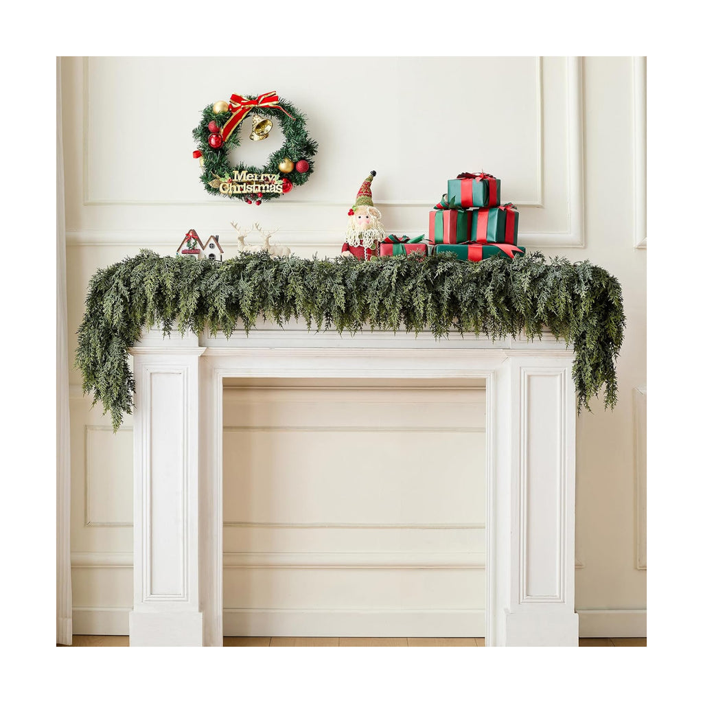 6FT Soft Textured Cedar Garland, Realistic Artificial Christmas Garlands