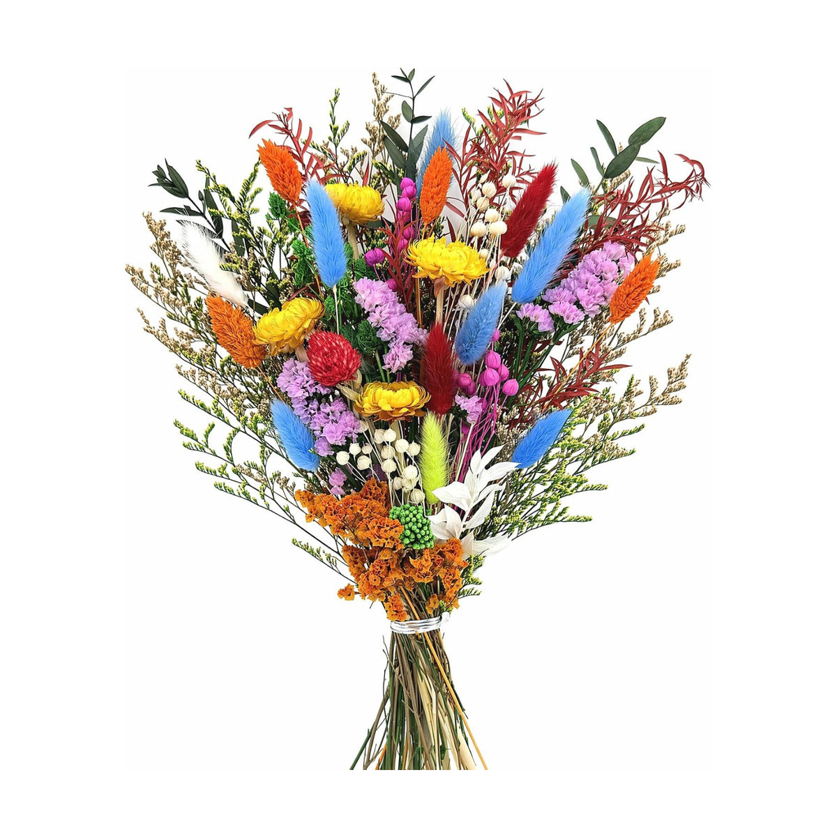 Umero Dried Flower Bouquet -17in Boho Vibrant Mixed Wildflowers for Vase