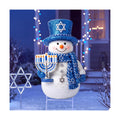 Hotop 20.47 Inch Metal Hanukkah Snowman Yard Signs with Stakes Chanukah Outdoor Holiday Lawn Decorations Hanukkah Garden Stakes for Jewish Holiday Garden Yard Patio Party Supplies