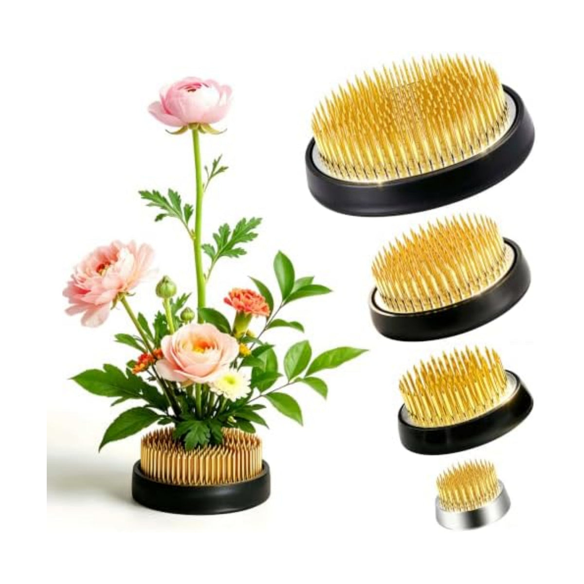 4Pcs Round Stainless Flower Frog Kenzan Ikebana Floral Pin Holder