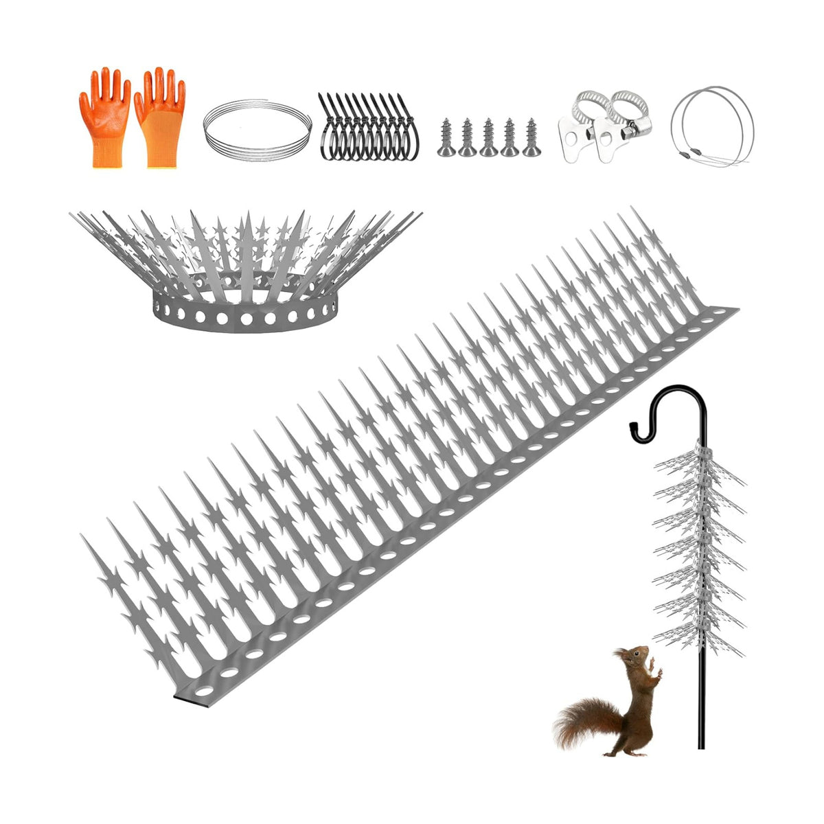 80 inch Bird Spikes/Squirrel Baffle for Bird Feeder Pole, Deters Raccoons