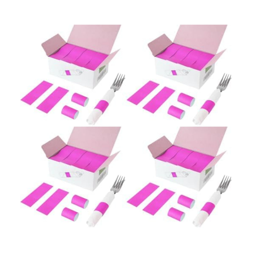 NATURALABEL Self-Adhesive Napkin Bands, Pack of 8,000, Hot Pink