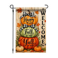 Happy Fall Garden Flags 12x18 Double Sided,Pumpkin Yard Flags for Outside