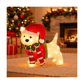 MUMTOP Lighted Christmas Dog Decoration with Santa Hat & Scarf