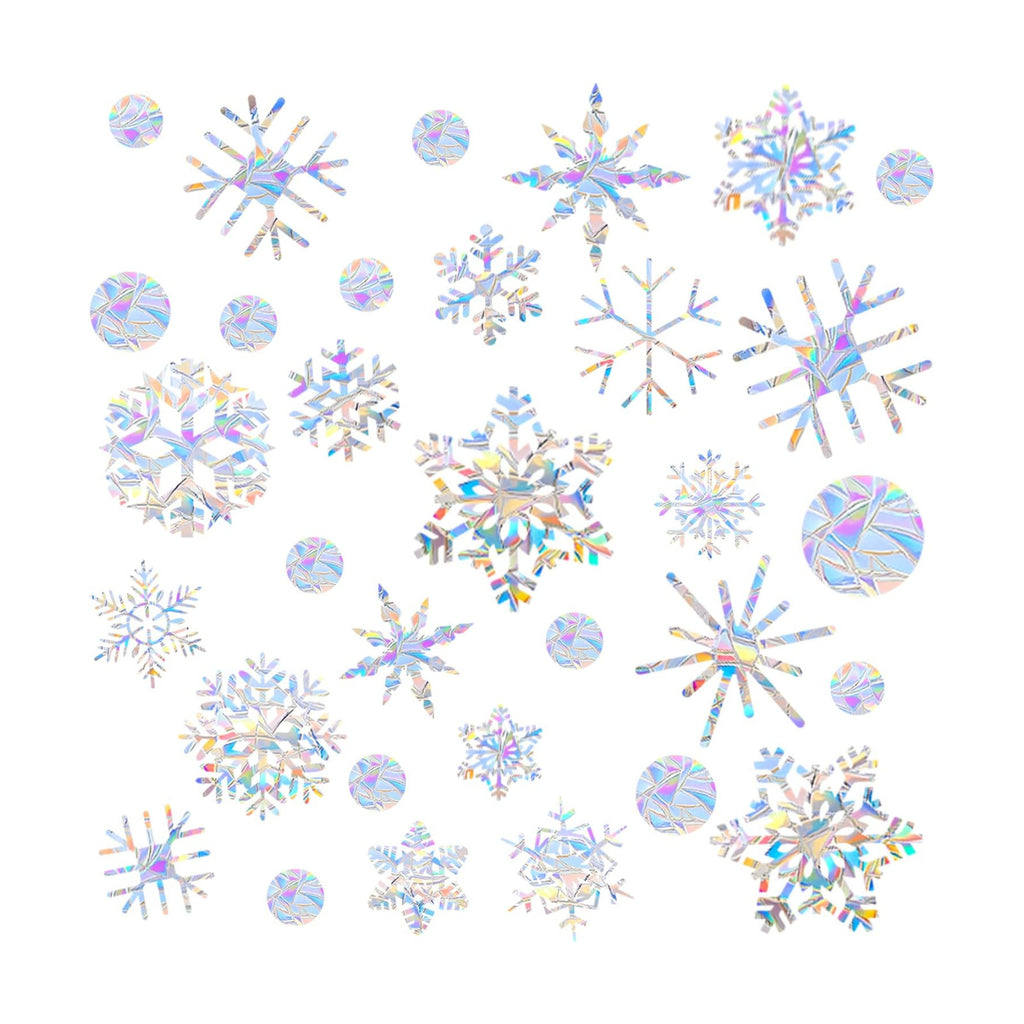 89Pcs Christmas Decorations Snowflakes Window Clings Double Sided for Home