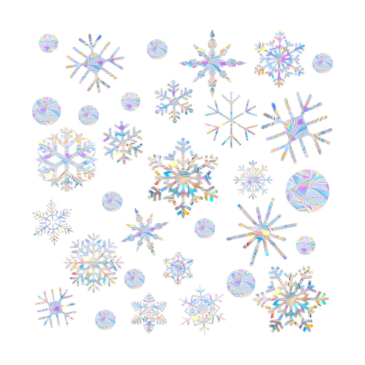 89Pcs Christmas Decorations Snowflakes Window Clings Double Sided for Home