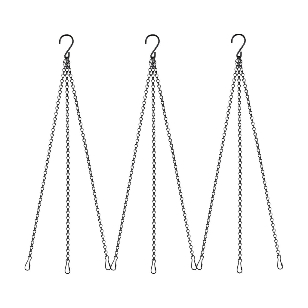 3Pack 23Inch Hanging Chain,Black Hanging Baskets Chain with 3 Clips