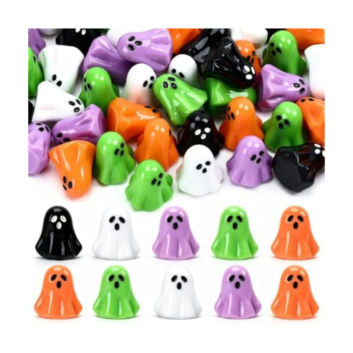 60Pcs Halloween Mini Resin Ghosts Figurines Little Ghost Bulk
