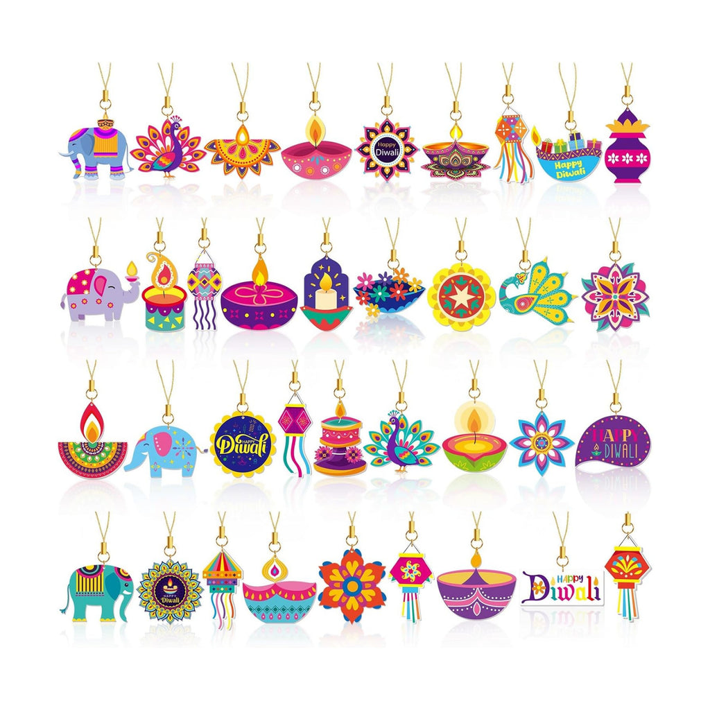 36Pcs Diwali Ornaments, Double Side Acrylic Diwali Hanging Decor