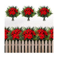 Suncalla 24 Pcs Artificial Christmas Flowers for Outdoors Winter, Stylish