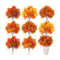 Tigeen 8Pcs Fall Leaves Faux Maple Leaves Stems Thanksgiving Decor, Retro