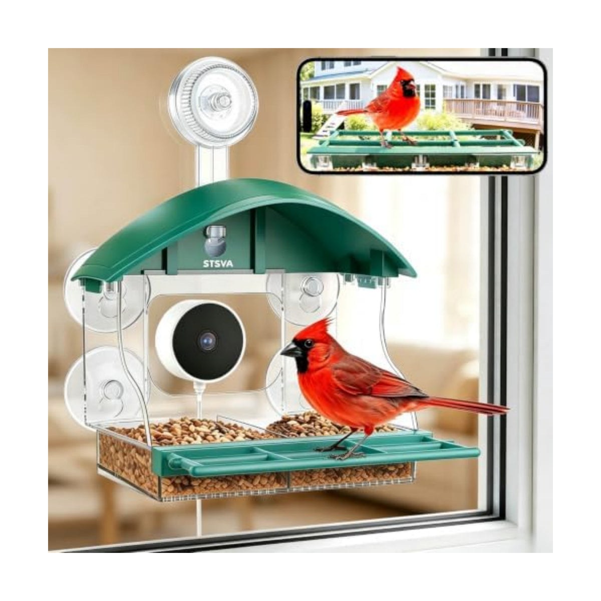 2026 Upgraded Window Bird Feeder with Camera for Bird Watching